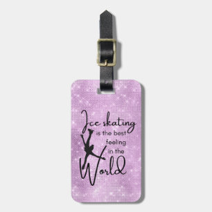 Ice Skating bag tag pink sparkle Best feeling