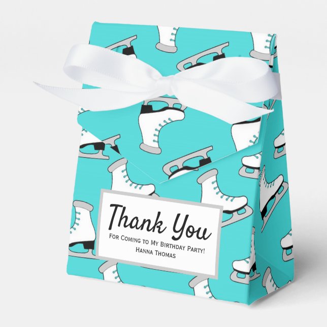 Ice Skating Birthday Favour Box (Front Side)