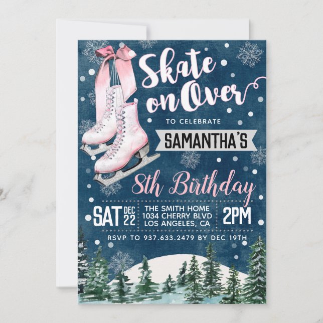 Ice Skating Birthday Invitation (Front)