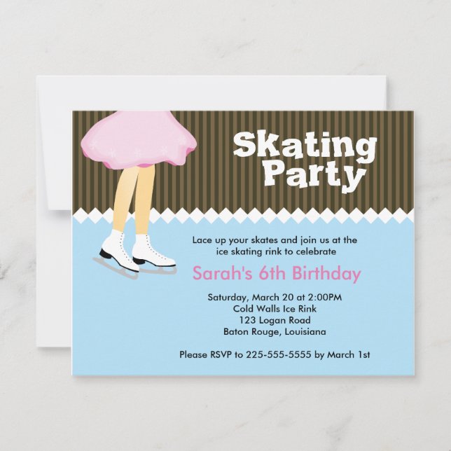 Ice Skating Birthday Invitation (Front)