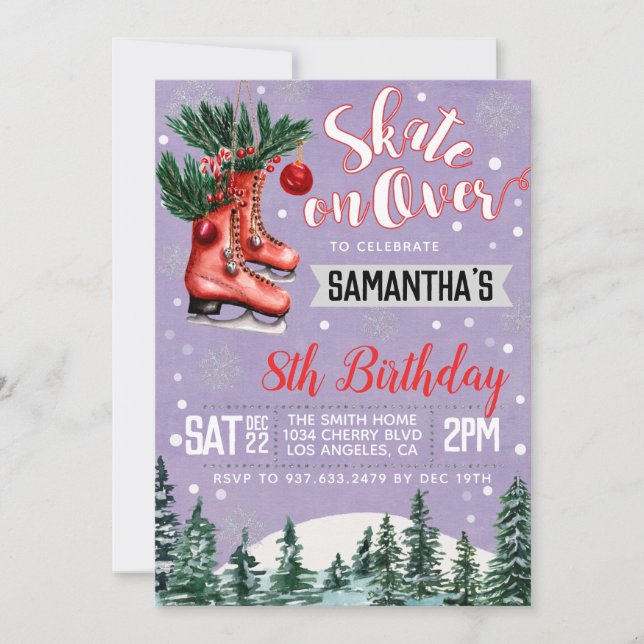 Ice Skating Birthday Invitation (Front)