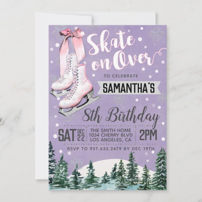 Ice Skating Birthday Invitation (Front)