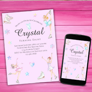 Ice Skating Birthday Invitation, Ice-Skating Party Invitation