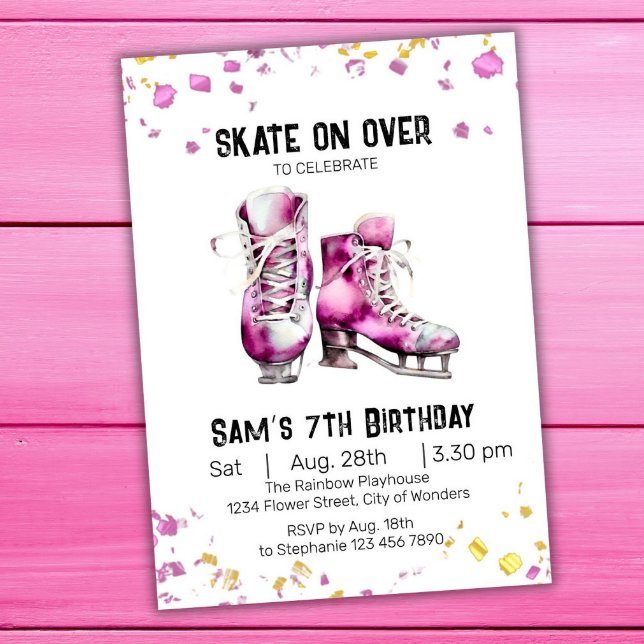 Ice Skating Birthday Invitation, Ice-Skating Party Invitation (Creator Uploaded)