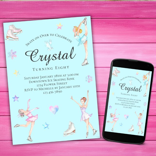 Ice Skating Birthday Invitation, Ice-Skating Party Invitation (Creator Uploaded)