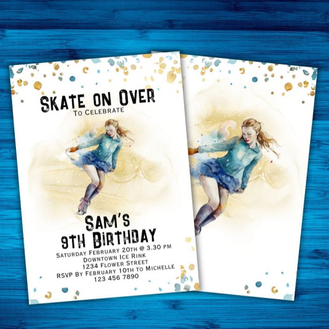 Ice-Skating Birthday Invitation, Ice Skating Party Invitation (Creator Uploaded)