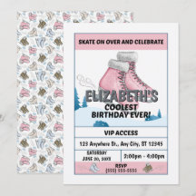 Ice Skating Birthday Party Invitation