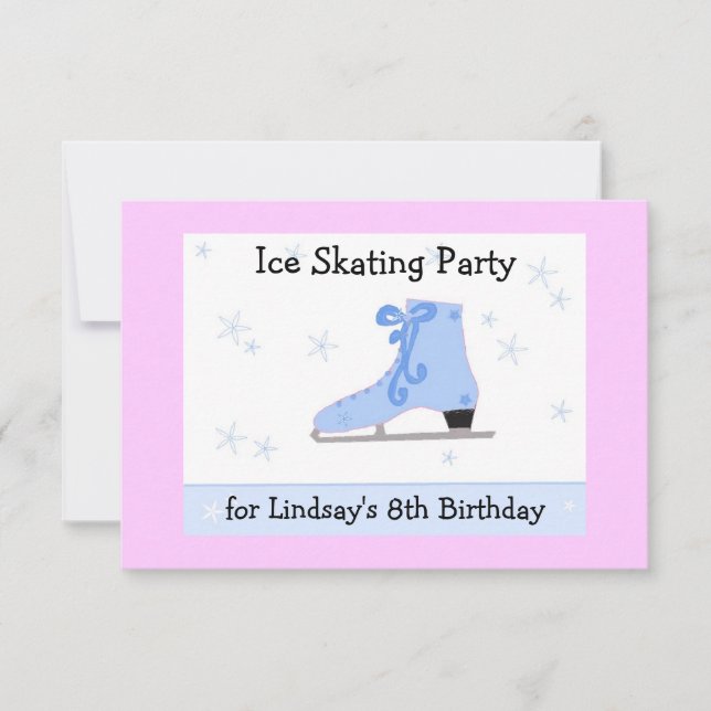 Ice Skating Birthday Party Invitation (Front)