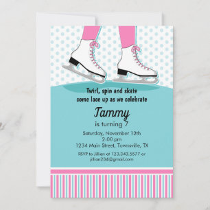 Ice Skating Birthday Party Invitation