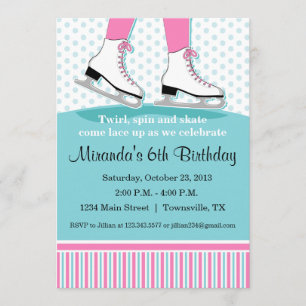 Ice Skating Birthday Party Invitation