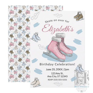 Ice Skating Birthday Party Invitation