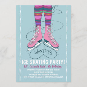 Ice Skating Birthday Party Invitation
