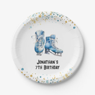 Ice-Skating Birthday Plates, Hockey Birthday  Paper Plate
