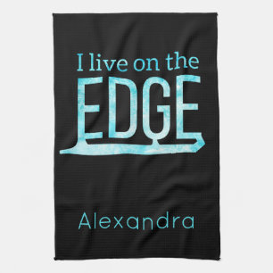 Ice skating blade Towel live on edge frozen blue