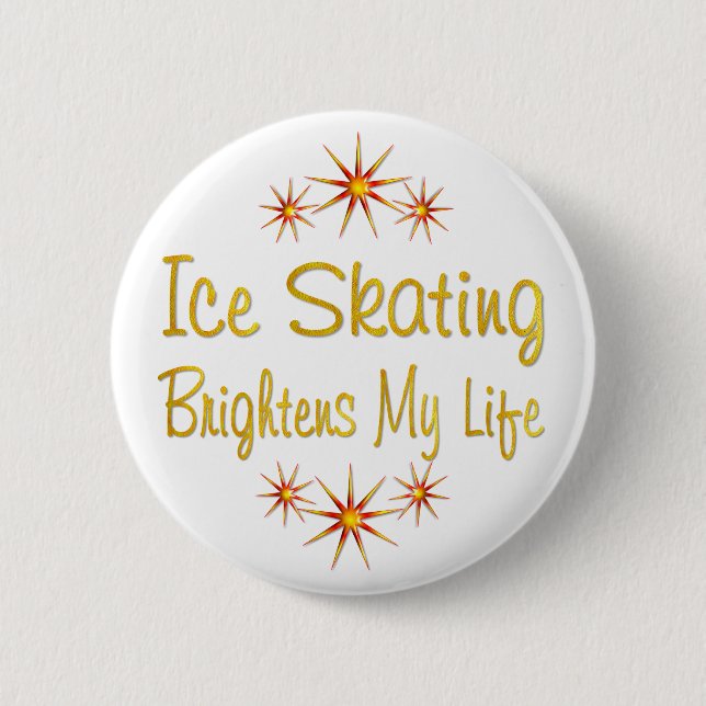 ICE SKATING Brightens My Life 2 Inch Round Button (Front)