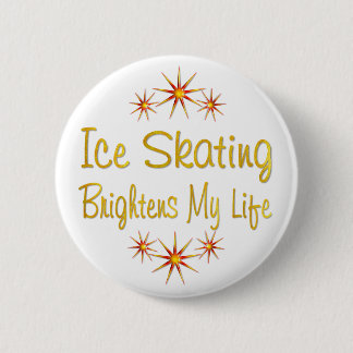 ICE SKATING Brightens My Life 2 Inch Round Button