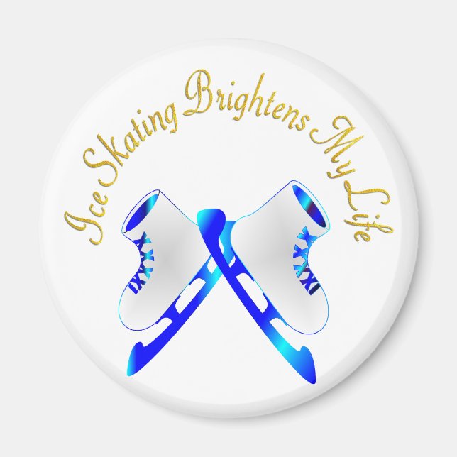 Ice Skating Brightens My Life Magnet (Front)