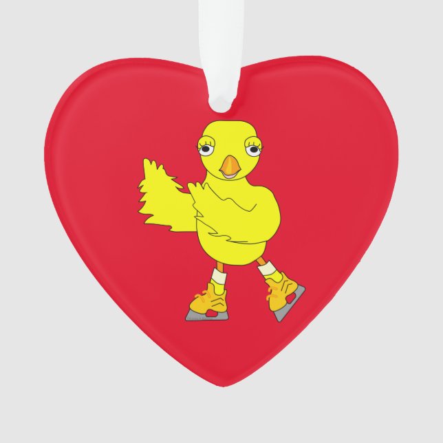 Ice Skating Chick Ornament (Front)
