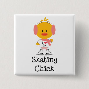 Ice Skating Chick Pin