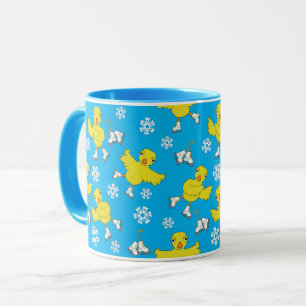 Ice Skating Chick Snowflake Pattern Mug