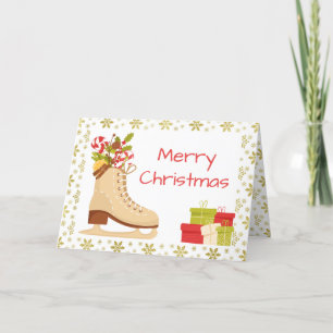 Ice skating Christmas card — Traditional skates