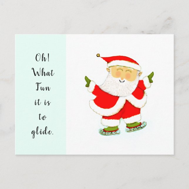 Ice Skating Christmas Holiday Postcard (Front)