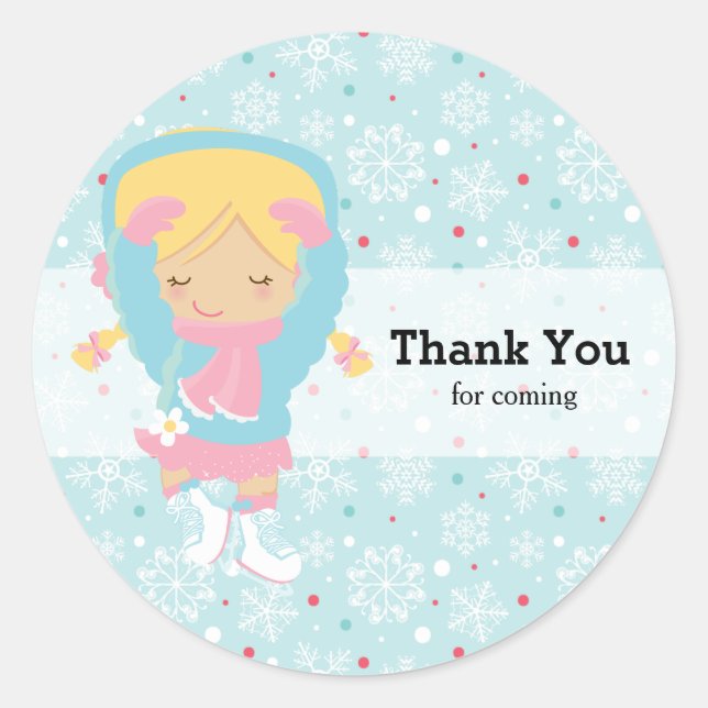 Ice Skating Classic Round Sticker (Front)