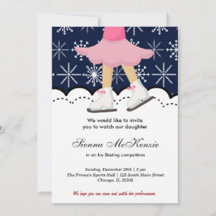 Ice Skating Competition (Dark Blue) Invitation