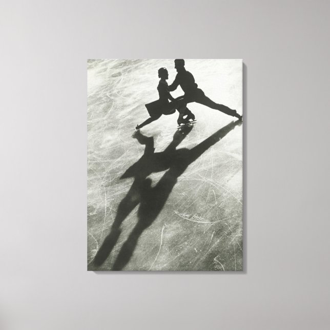 Ice Skating Couple Canvas Print (Front)