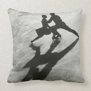 Ice Skating Couple Throw Pillow
