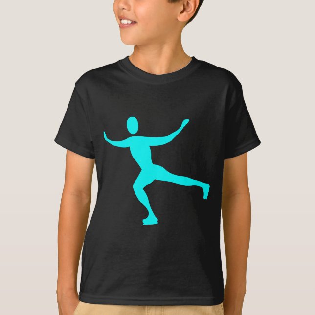 Ice Skating - Cyan T-Shirt (Front)