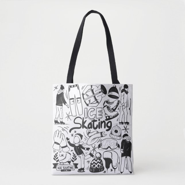 Ice Skating doodle style Tote Bag (Front)