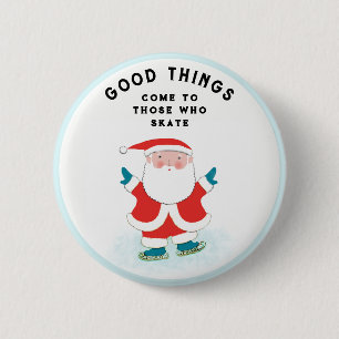 Ice Skating Figure Skater Holiday Gift 2 Inch Round Button
