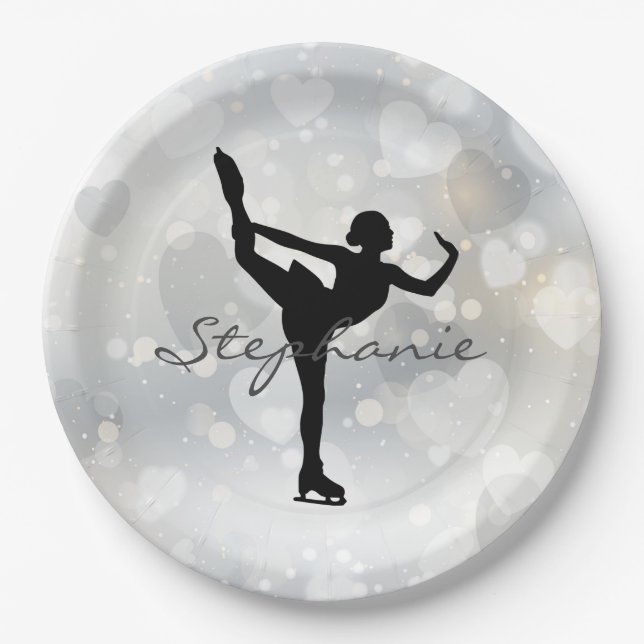 Ice Skating/Figure Skating Paper Party Plate (Front)