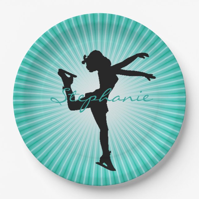 Ice Skating/Figure Skating Paper Party Plate (Front)