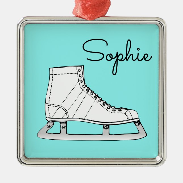 Ice Skating Figure skating personal name Metal Ornament (Front)