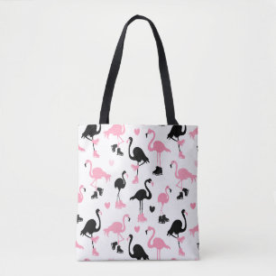 Ice Skating Flamingos Tote Bag