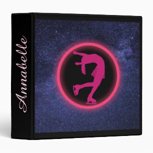 Ice Skating Galaxy Figure Skating 3 Ring Binder