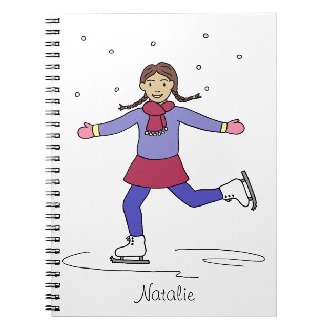 Ice Skating Girl Figure Skater Notebook (Front)
