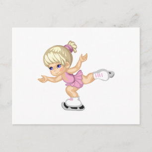 Ice Skating Girl Postcard