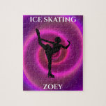 Ice skating girl puzzle with child's name.<br><div class="desc">Ice skating puzzle with personalized name.</div>