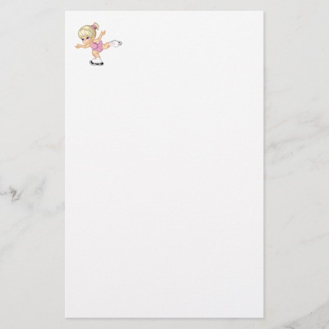 Ice Skating Girl Stationery (Front)