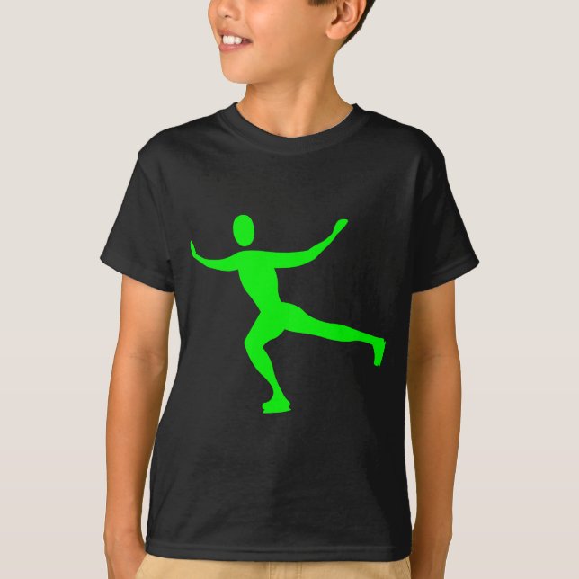 Ice Skating - Green T-Shirt (Front)