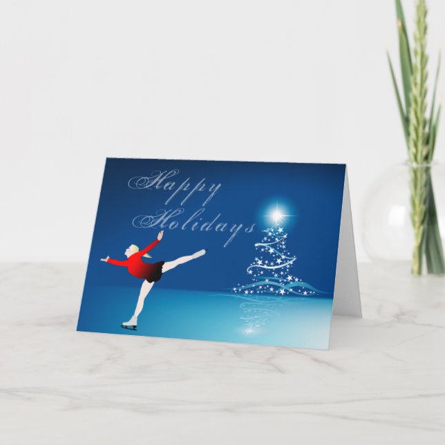Ice Skating Greeting Card (Front)