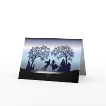 Ice Skating in the Park - Silhouette