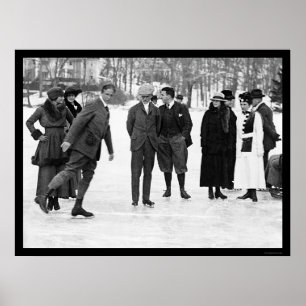Ice Skating in Tuxedo Park, NY 1920 Poster