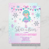 Ice skating Invitation Ice Skating Party Silver