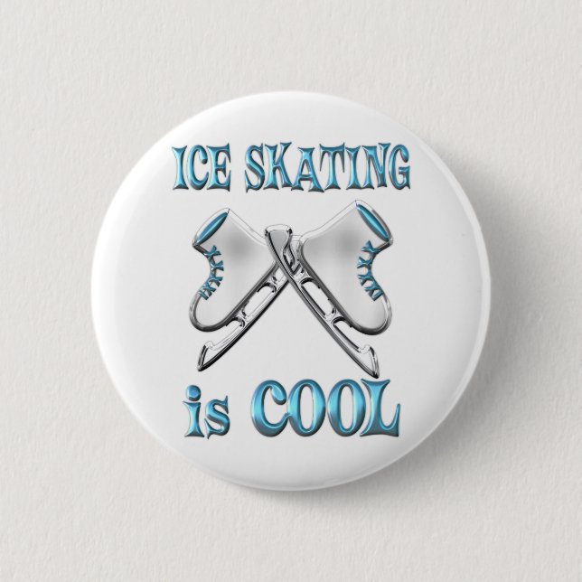 Ice Skating is Cool 2 Inch Round Button (Front)