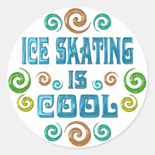 Ice Skating is Cool Classic Round Sticker