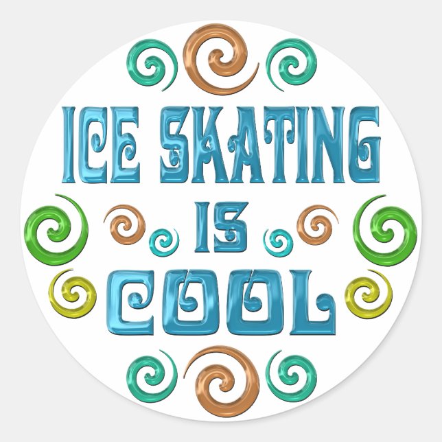 Ice Skating is Cool Classic Round Sticker (Front)